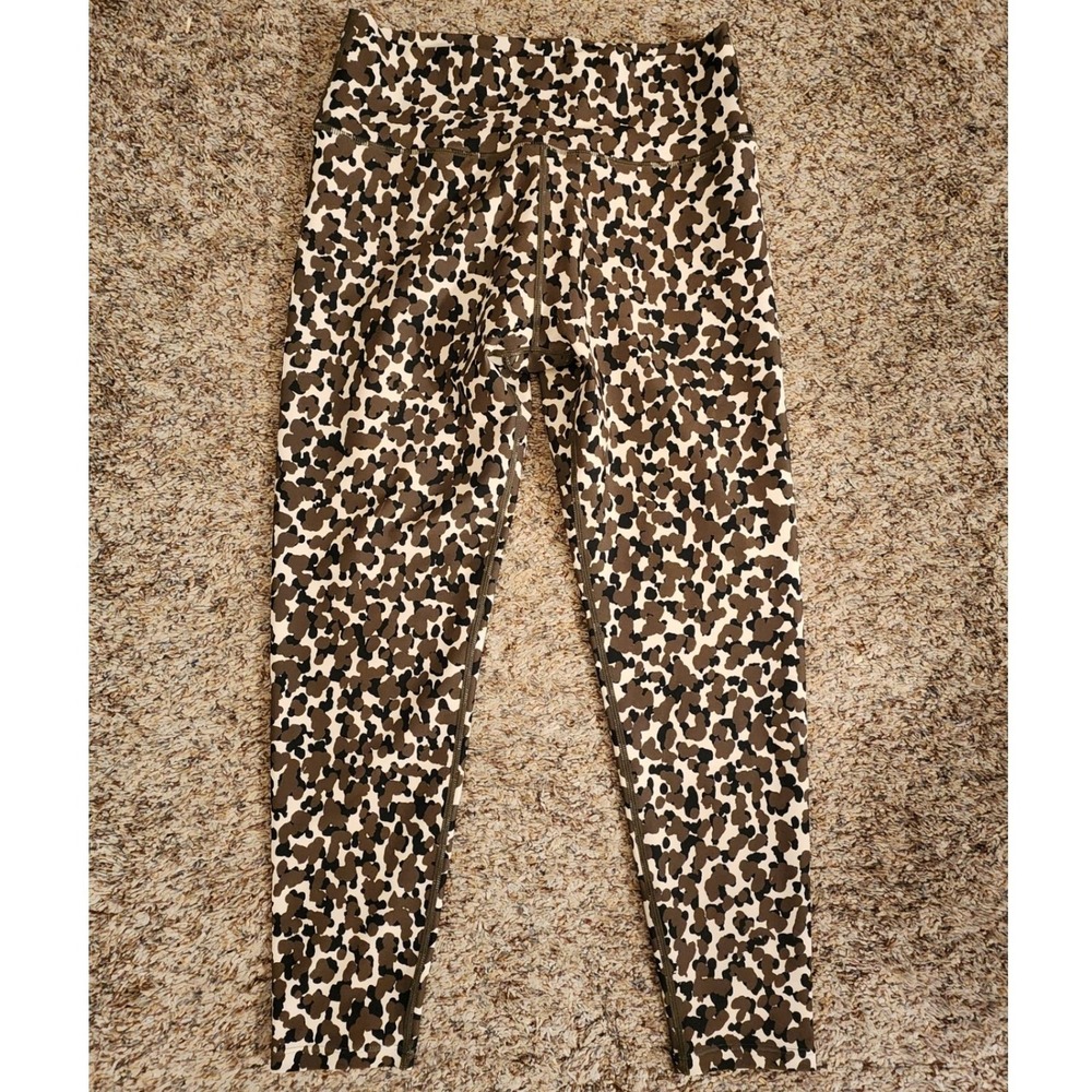 Sage Collective Leopard Print High Waisted Activewear Leggings Brown Size L